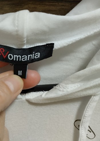 Baskılı Beyaz Kadın Kapüşonlu Tişört - Görsel 5