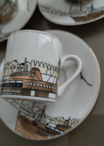 İstanbul Desenli 6'lı Kahve Fincanı Takımı - Görsel 3