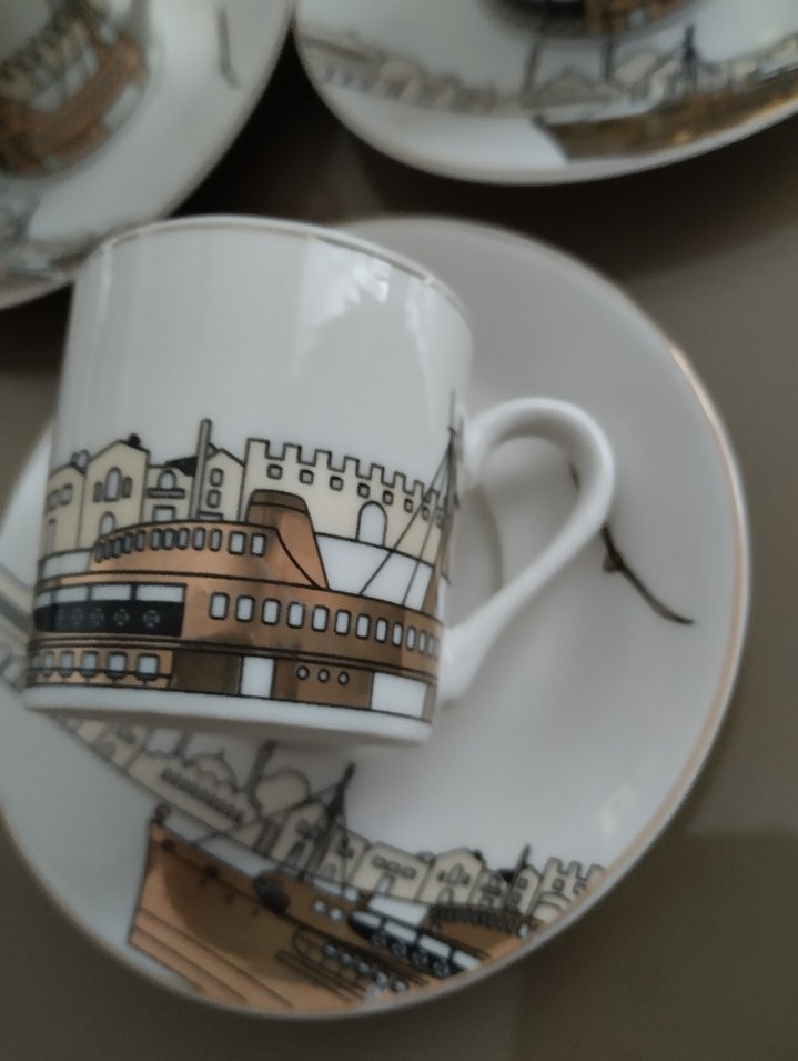 İstanbul Desenli 6'lı Kahve Fincanı Takımı - Görsel 3