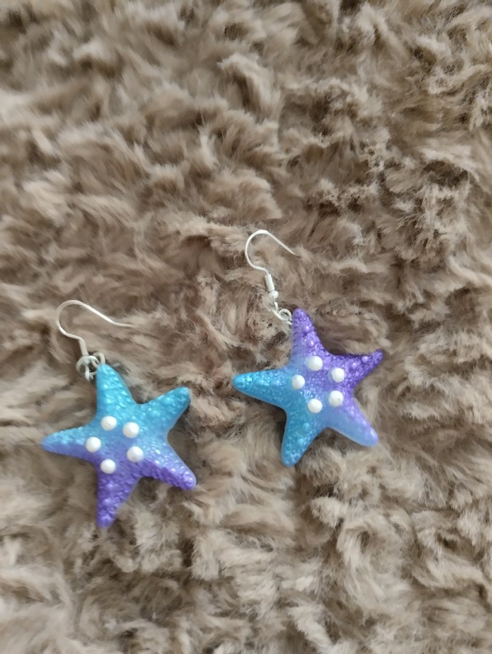 Renkli Boncuklu Yıldız Küpe - Görsel 2