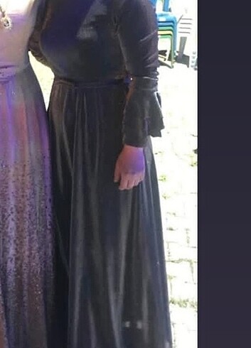 Gri simli tesettür abiye 