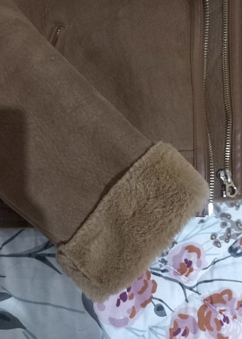 xs Beden kahverengi Renk Kürk Detaylı Süet Ceket Stradivarius