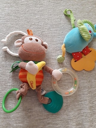 chicco titreşimli maymun çıngıraklı ve chicco çıngıraklı fil 