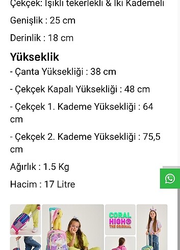 Coral High Tekerlekli Işıklı Sırt Çantası - Görsel 8