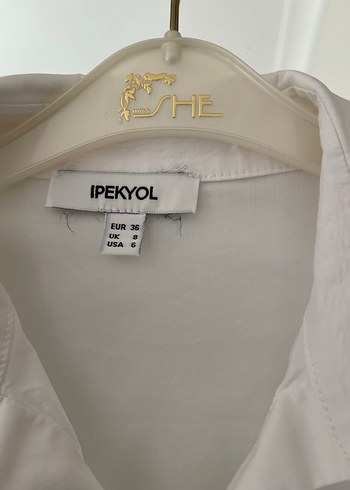 Düğmeli Beyaz Keten Kadın Gömlek - Görsel 5