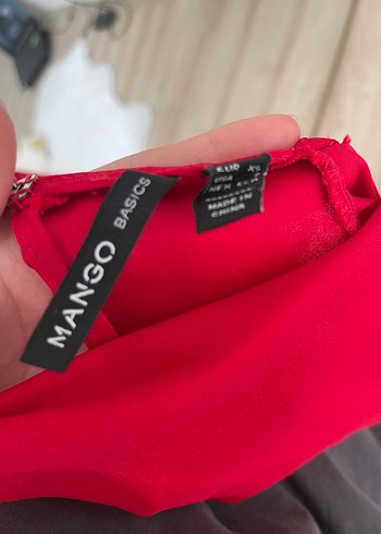 Kırmızı Drapeli Mini Askısız Kadın Bluz - Görsel 3