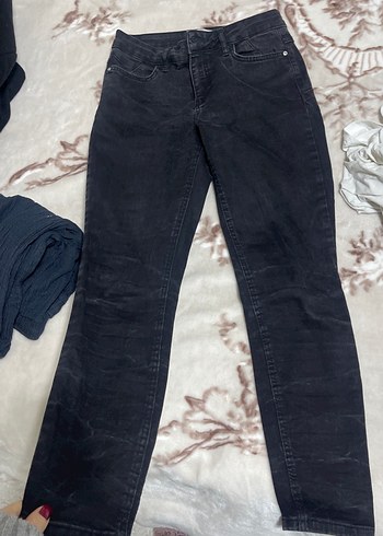 Düğmeli Gri Kadın Jean - Görsel 2