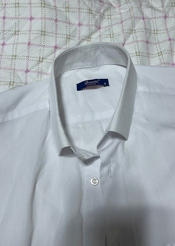 Düğmeli Beyaz Erkek uzun Kollu Gömlek - Görsel 2