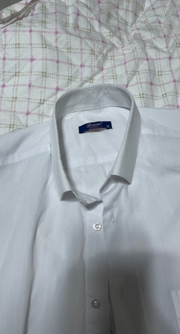 Düğmeli Beyaz Erkek uzun Kollu Gömlek - Görsel 2