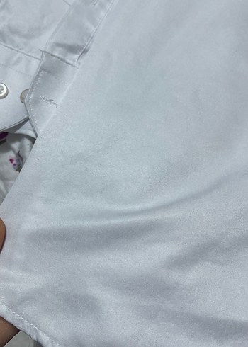 Düğmeli Beyaz uzun Kollu Erkek Gömlek - Görsel 2