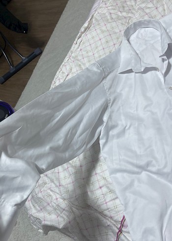 Düğmeli Beyaz uzun Kollu Erkek Gömlek - Görsel 4