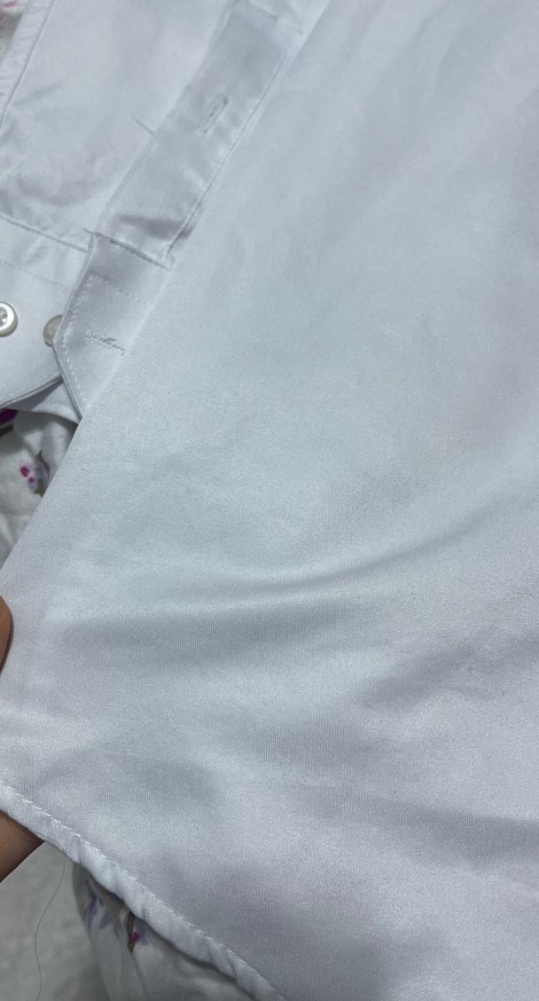 Düğmeli Beyaz uzun  Kollu Erkek Gömlek - Görsel 2