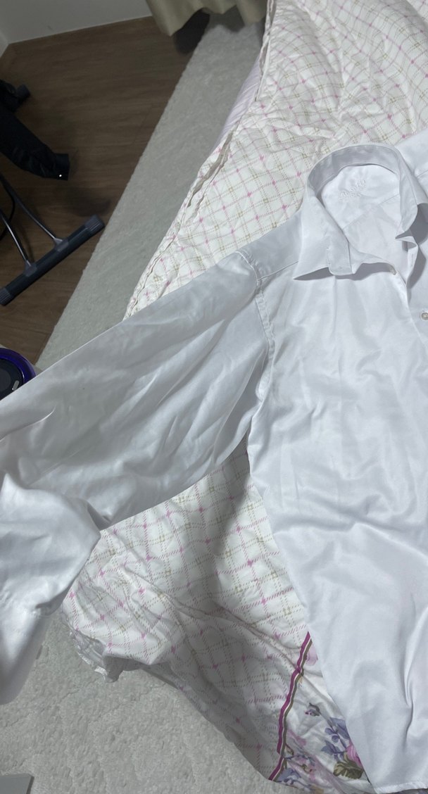 Düğmeli Beyaz uzun  Kollu Erkek Gömlek - Görsel 4