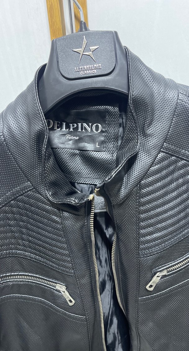 Erkek Siyah Deri Biker Ceket - Görsel 2