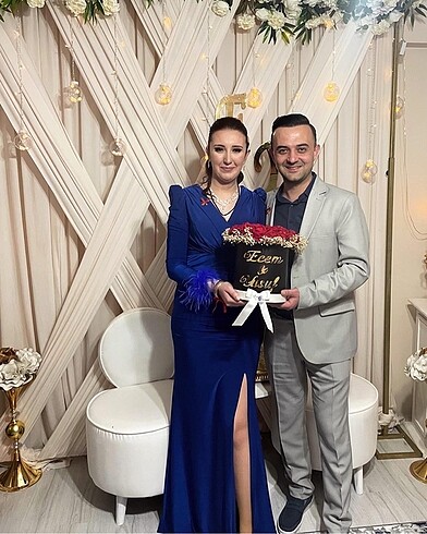 l Beden lacivert Renk Abiye elbise