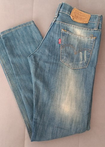 Levis Acik Mavi Yikamali Slim Fit Jean
