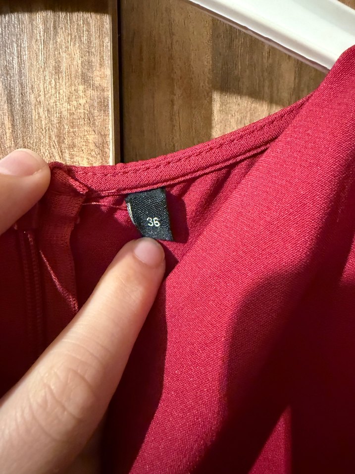 Bordo Drapeli Midi Kadın Abiye Elbise - Görsel 2