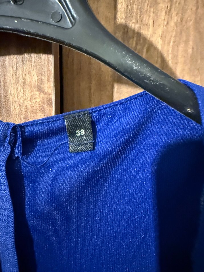 Kadın Lacivert Uzun Kollu Drapeli Elbise - Görsel 2