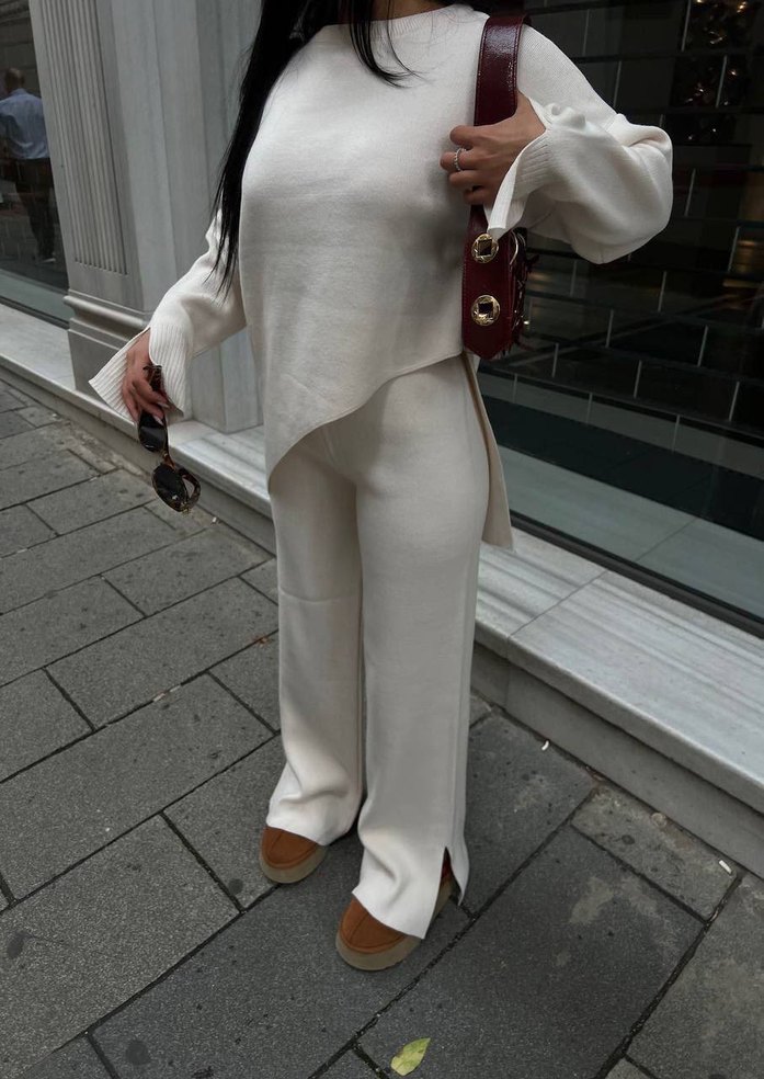 Gri Kadın Uzun Kollu Yüksek Yakalı Eşofman Takımı - Görsel 3