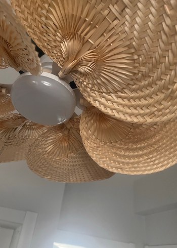 Bej Renkli Örgü Tavan Lambası - Görsel 5