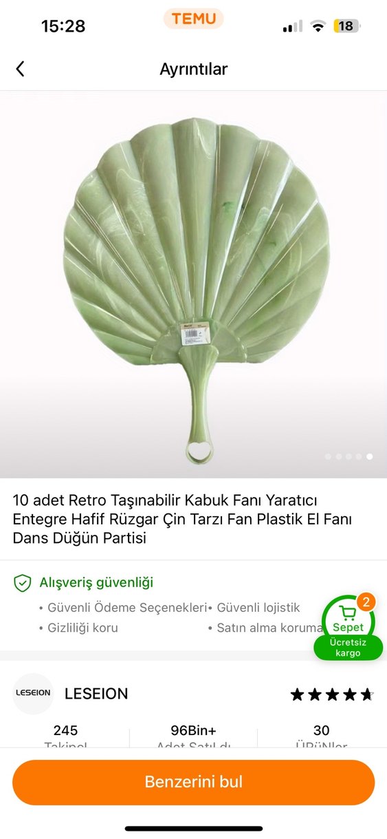 1 Adet Retro Kabuk Şekilli Taşınabilir El Fanı - Görsel 3