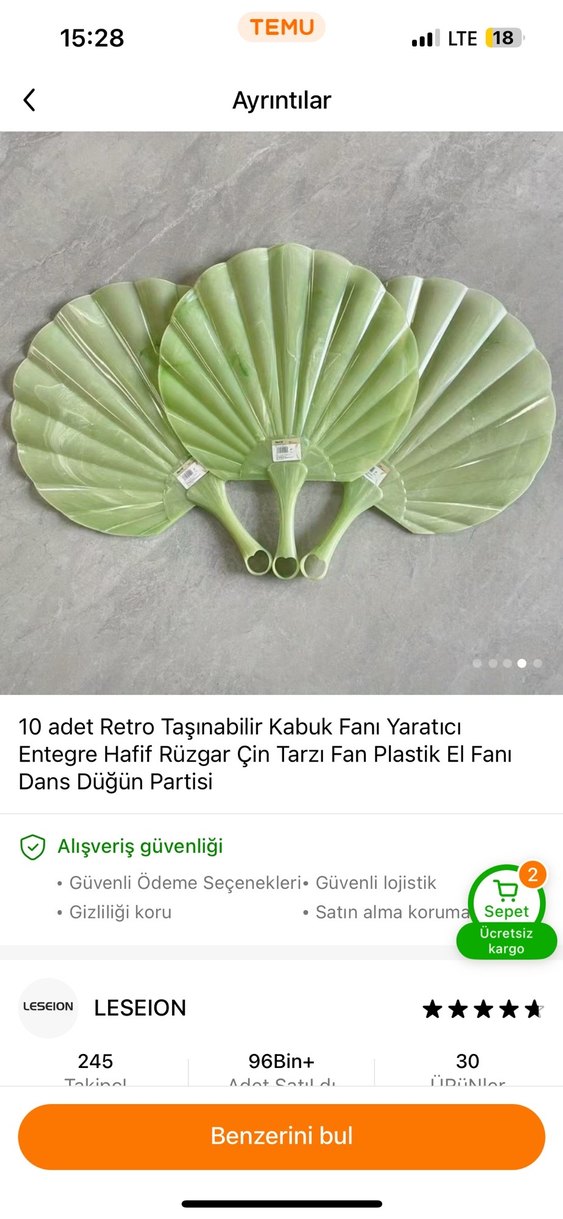 1 Adet Retro Kabuk Şekilli Taşınabilir El Fanı - Görsel 2