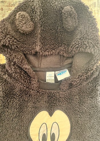 Siyah Peluş Kapüşonlu Erkek Çocuk Sweatshirt - Görsel 2