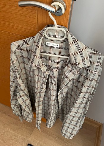 Zara Ekose Desenli Rahat Gomlek Zara