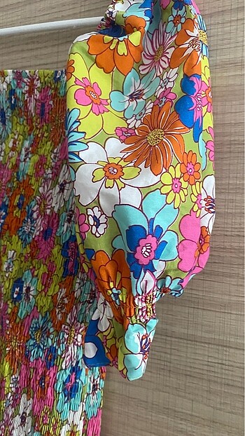 Zara Poplin kumaş çiçekli elbise