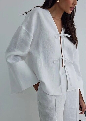 Suud Bağlamalı Gömlek Kimono