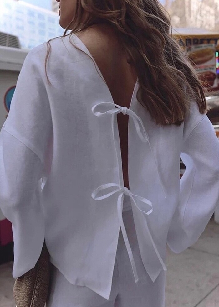 Suud Bağlamalı Gömlek Kimono - Görsel 2