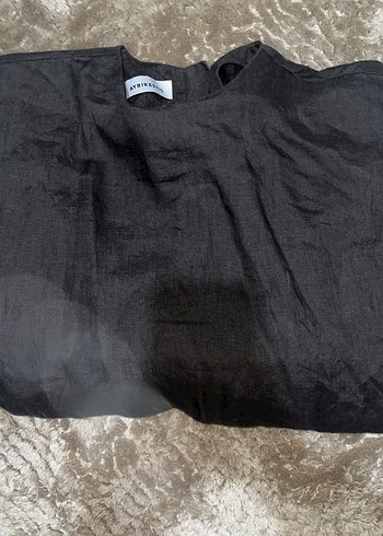 Acı Kahve Keten  Uzun Kollu Kadın Bluz - Görsel 2