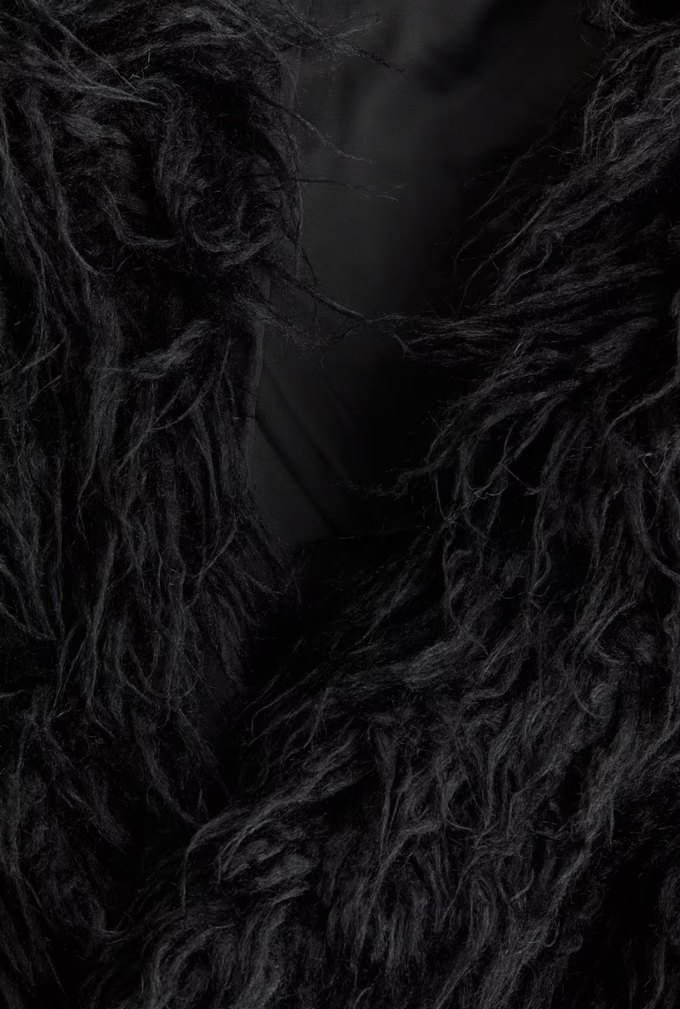 Kabarık Tüylü Midi Kadın Kürk Ceket - Görsel 2