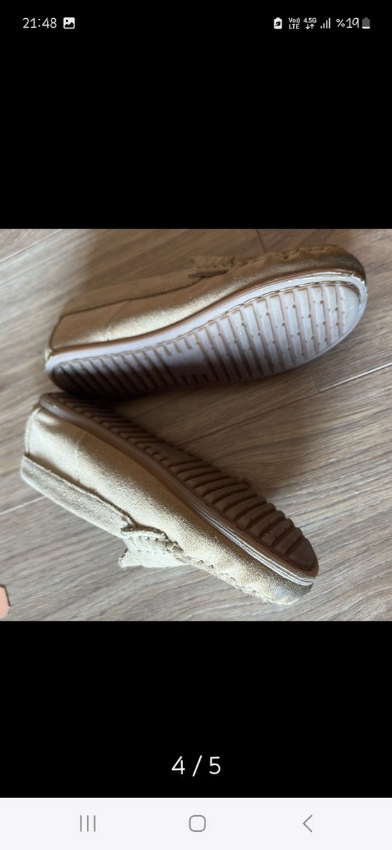 Bej Süet Loafer - Görsel 4