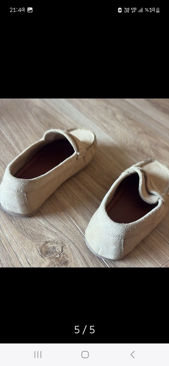 Bej Süet Loafer - Görsel 5