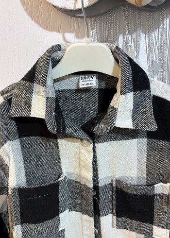 Gri Ekose Düğmeli Uzun Kollu çocuk Gömlek - Görsel 3