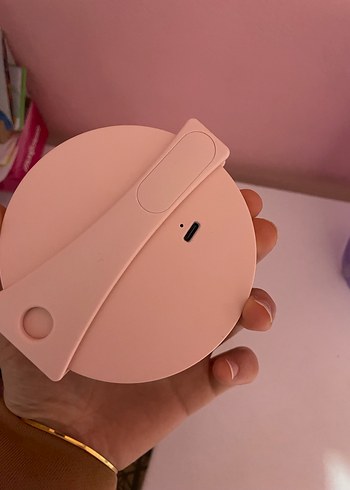 Işıklı Yuvarlak El Aynası Bej - Görsel 3