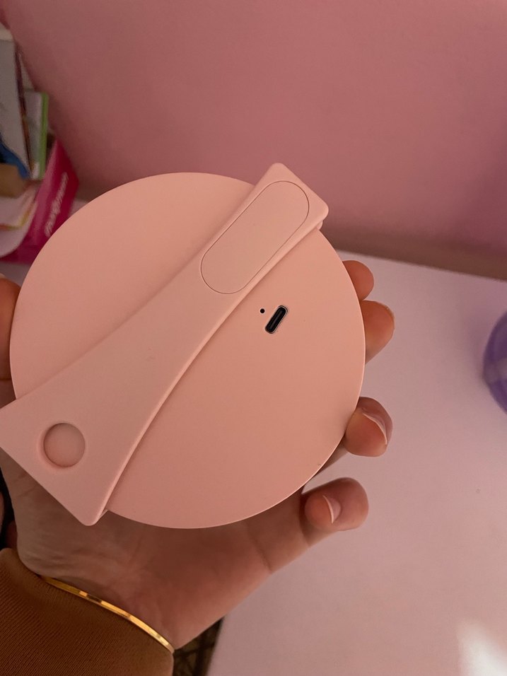 Işıklı Yuvarlak El Aynası Bej - Görsel 3