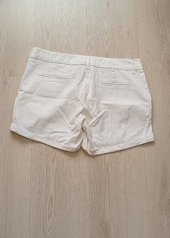 l Beden sort Beyaz Pamuklu Mini Şort