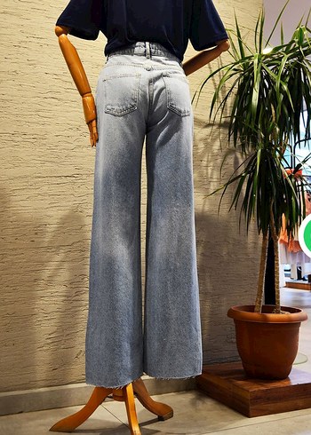 Diğer kot pantolon mavi Loose Fit Midi Denim Kadın Jean