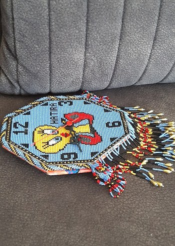 Renkli Boncuk İşlemeli Çocuk Saati - Görsel 3