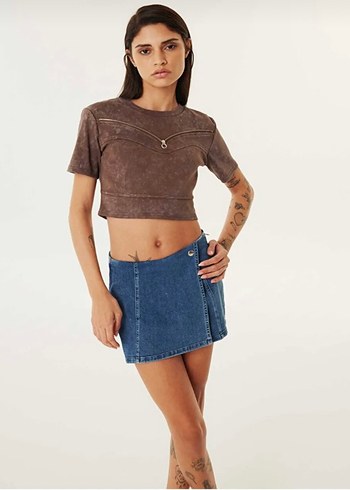 40 Beden Twist jean şort etek