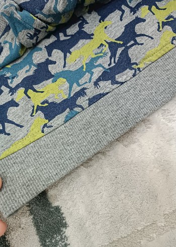 uspa polo Erkek Çocuk Gri Kısa Kollu Baskılı Sweatshirt - Görsel 5