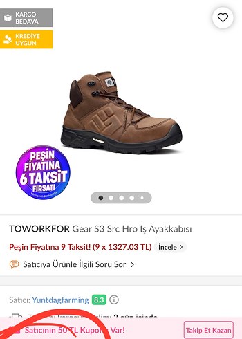 TOWORKFOR GERÇEK DERİ SİYAH 45 NO OUTDOOR BOT - Görsel 9