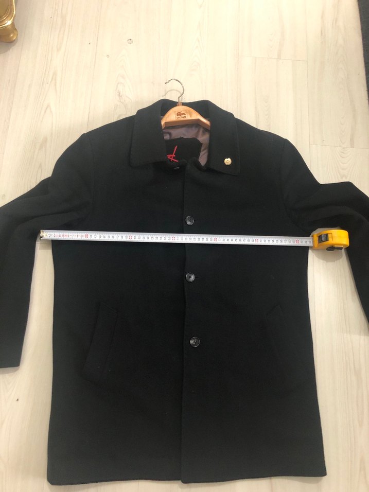 YÜN KABAN SİYAH BALIKSIRTI XL BEDEN DÜĞMELİ - Görsel 3