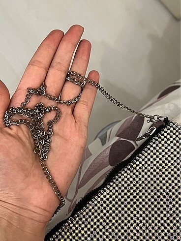  Beden gri Renk Stradivarius taşlı çanta