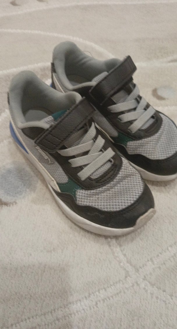 Gri Erkek Çocuk Spor Ayakkabı Velcro - Görsel 2