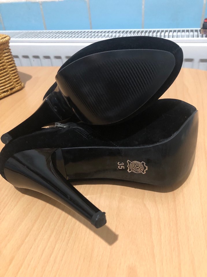 Siyah Süet Tokalı platform taban Kadın Bot - Görsel 3