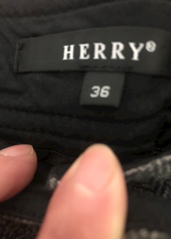 Düğmeli Gri bermuda, yünlü Kumaş - Görsel 3