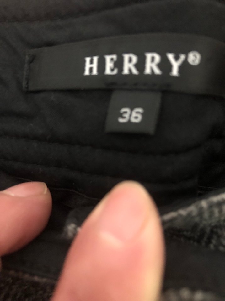 Düğmeli Gri bermuda, yünlü Kumaş - Görsel 3